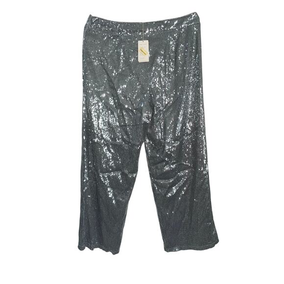Relaxed Leg High Rise Sequin Silver Pants Sz 17 NEW -A New Day - Picture 4 of 8